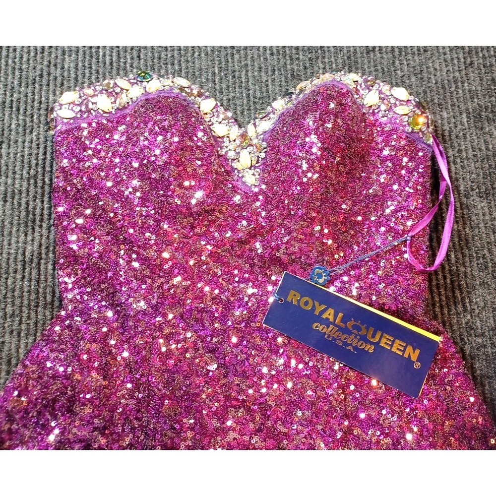 NWT Royal Queen Strapless Size 4 Pink Sequin Corset Homecoming Dress Prom Hoco
